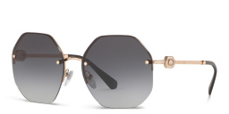 BVLGARI Half Rim Irregular Sunglasses in Pink Gold – Product Photo 2