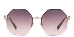 BVLGARI Half Rim Irregular Sunglasses in Pink Gold – Product Photo 1