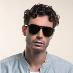 Shop BVLGARI Aviator Sunglasses in Matte Havana online.