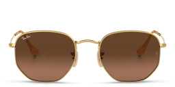 Ray-Ban Hexagonal Unisex Sunglasses in Gold – Product Photo 1