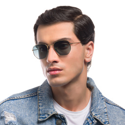 Ray-Ban Hexagonal Unisex Sunglasses in Gold – Product Photo 8