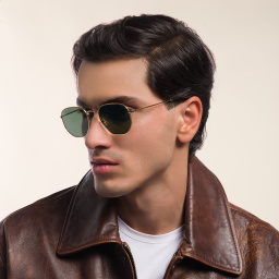 Ray-Ban Hexagonal Unisex Sunglasses in Gold – Product Photo 7