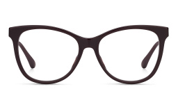 Shop JIMMY CHOO Rectangle Eyeglasses in Burgundy online.