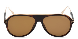 Shop TOM FORD Aviator Sunglasses in Dark Havana online.