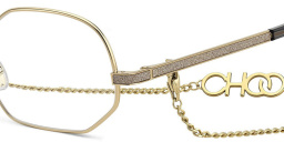 JIMMY CHOO Irregular Eyeglasses in Gold Grey – Product Photo 3