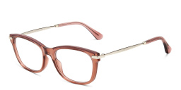 JIMMY CHOO Square Eyeglasses in Burgundy Gold Glitter – Product Photo 2