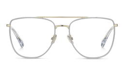 JIMMY CHOO Square Eyeglasses in Glitter Silver – Product Photo 1