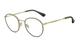 JIMMY CHOO Round Eyeglasses in Gold Glitter Grey – Product Photo 2