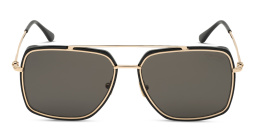 Shop TOM FORD Wide Aviator Sunglasses in Shiny Black online.