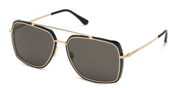 Shop TOM FORD Wide Aviator Sunglasses in Shiny Black online.