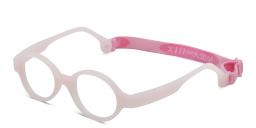 Mira Flex Kids Round Eyeglasses in Pink – Product Photo 2