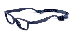 Shop Mira Flex Kids Rectangle Eyeglasses in Dark Blue online.