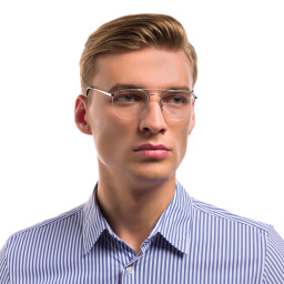 Ray-Ban Half Rim Square Eyeglasses in Silver – Product Photo 6