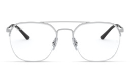 Unisex Half-Rim Square Eyeglasses من راي بان بلون فضي - صورة المنتج 1