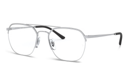 Ray-Ban Half Rim Square Eyeglasses in Silver – Product Photo 2