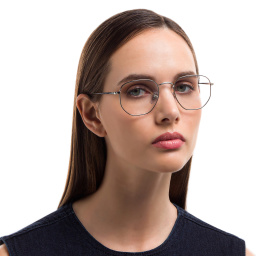 Ray-Ban Unisex Hexagonal Irregular Eyeglasses in Silver – Product Photo 5