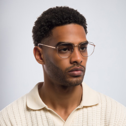 Ray-Ban Unisex Hexagonal Irregular Eyeglasses in Rose Gold – Product Photo 7