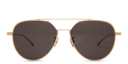 Shop BOTTEGA VENETA Unisex Aviator Sunglasses in Gold online.