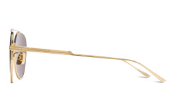 Shop BOTTEGA VENETA Unisex Aviator Sunglasses in Gold online.