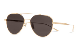Shop BOTTEGA VENETA Unisex Aviator Sunglasses in Gold online.