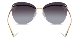 نظارة شمسية كات آي كبيرة بدون إطار من بولغري بلون وردي ذهبي - صورة المنتج 4