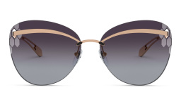 BVLGARI Rimless Wide Cat Eye Sunglasses in Pink Gold – Product Photo 1