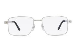 Cartier Santos de Cartier Wide Rectangle Eyeglasses in Silver – Product Photo 1