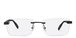 Rimless Wide Rectangle Eyeglasses من مونت بلانك بلون أسود - صورة المنتج 1