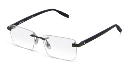 MONTBLANC Rimless Wide Rectangle Eyeglasses in Black – Product Photo 2