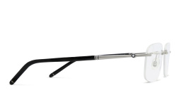 MONTBLANC Rimless Wide Rectangle Eyeglasses in Silver – Product Photo 3