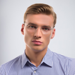 MONTBLANC Rimless Wide Rectangle Eyeglasses in Silver – Product Photo 6