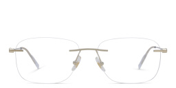 MONTBLANC Rimless Wide Rectangle Eyeglasses in Gold – Product Photo 1