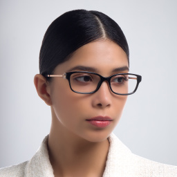 BVLGARI Rectangle Eyeglasses in Black – Product Photo 6