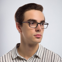 نظارة طبية مستطيلة من برادا لينيا روسا بلون أسود مطفي - صورة المنتج 6