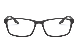 نظارة طبية مستطيلة من برادا لينيا روسا بلون أسود مطفي - صورة المنتج 1