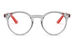 Kids Round Eyeglasses من راي بان جونيور بلون رمادي شفاف - صورة المنتج 1