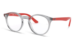 Shop Ray-Ban Junior Kids Panthos Eyeglasses in Transparent Grey online.