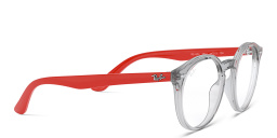 Shop Ray-Ban Junior Kids Panthos Eyeglasses in Transparent Grey online.