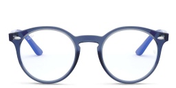 Kids Round Eyeglasses من راي بان جونيور بلون أزرق شفاف - صورة المنتج 1