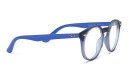 Ray-Ban Junior Kids Round Eyeglasses in Transparent Blue – Product Photo 4