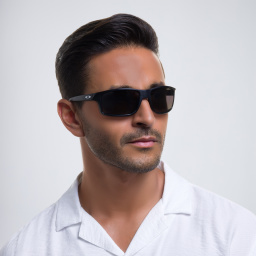 Oakley Gibston Rectangle Sunglasses in Matte Black – Product Photo 6