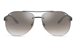 Prada Linea Rossa Rimless Aviator Sunglasses in Matte Black – Product Photo 1