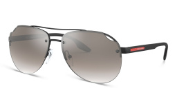 Prada Linea Rossa Rimless Aviator Sunglasses in Matte Black – Product Photo 2