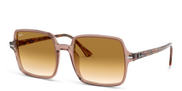 Ray-Ban Square II Sunglasses in Transparent Brown – Product Photo 2