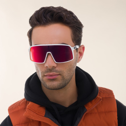 Oakley Sutro Wide Mask Sunglasses in Matte White – Product Photo 5