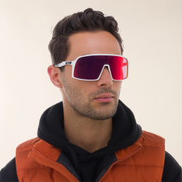 Oakley Sutro Wide Mask Sunglasses in Matte White – Product Photo 6