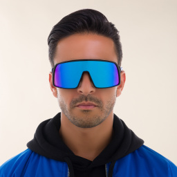 نظارات شمسية سوترو على شكل قناع من اوكلي بلون أسود لامع - صورة المنتج 5