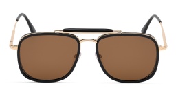 نظارة شمسية بإطار مربع من توم فورد بلون أسود لامع - صورة المنتج 1