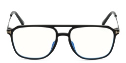 Shop TOM FORD Aviator Eyeglasses in Black online.