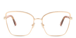 JIMMY CHOO Wide Cat Eye Eyeglasses in Gold Copper – Product Photo 1